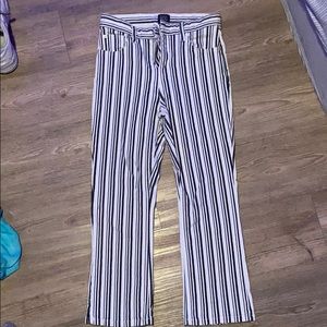 Striped wide legged jean